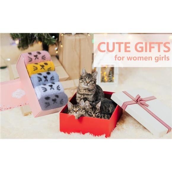 New 5 Pairs Fuzzy Soft Cozy Comfortable Socks for Women, Casual Sleep Comfy Sock - Picture 6 of 6